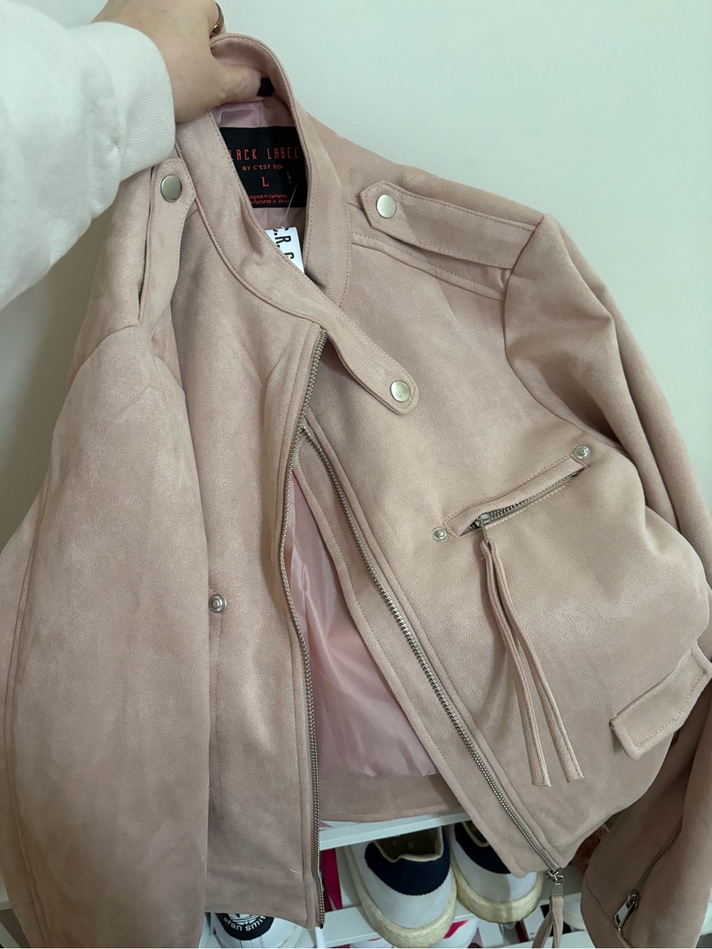 C’est Toi pink suede moto jacket - Large
